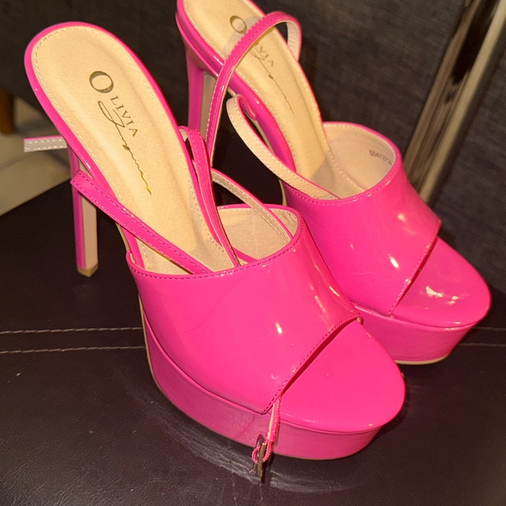 Olivia Rae Pink Platform Heels